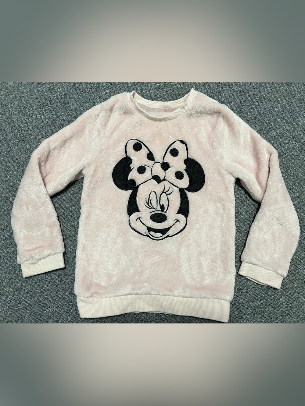 Disney Pink Plush Minnie Mouse Sweatshirt Girl’s 6/6X